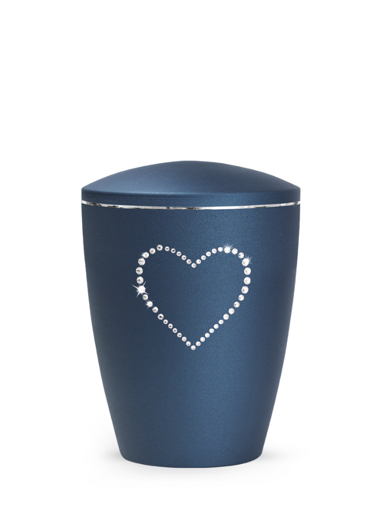 Zvířecí urna Elegance Heart - Navy 1,5l