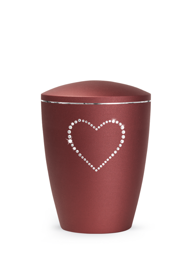 Zvířecí urna Elegance Heart - Rubín 1,5l