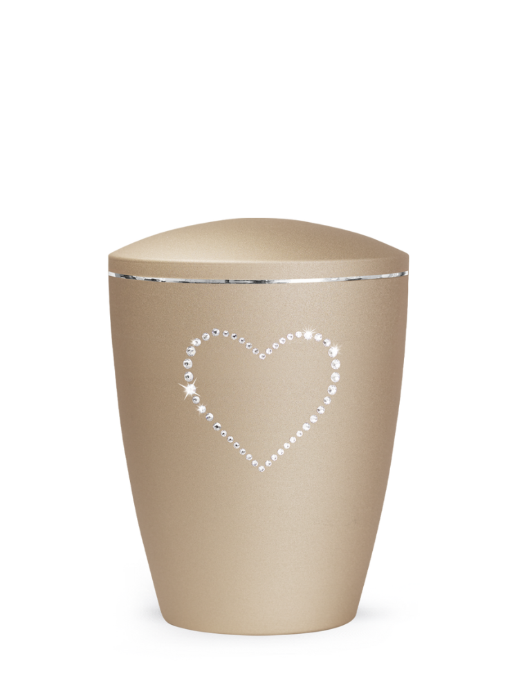 Zvířecí urna Elegance Heart - Champagne 1,5l