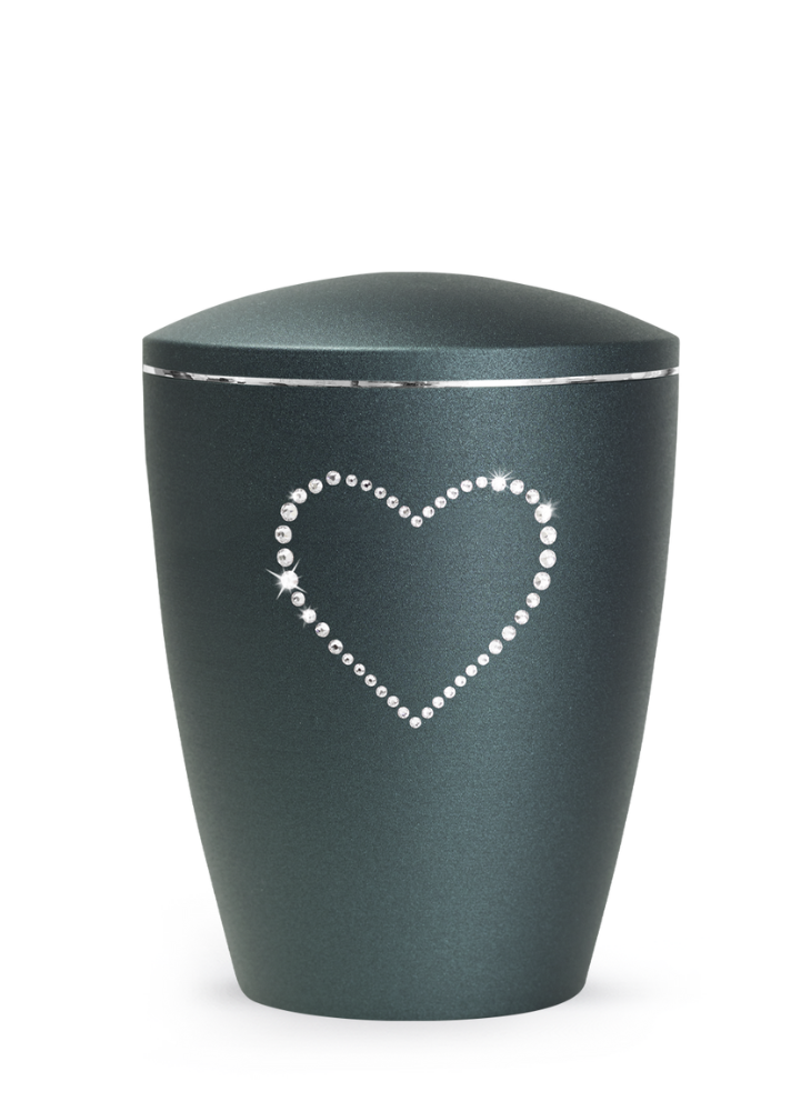 Zvířecí urna Elegance Heart - Smaragdová 2,8l