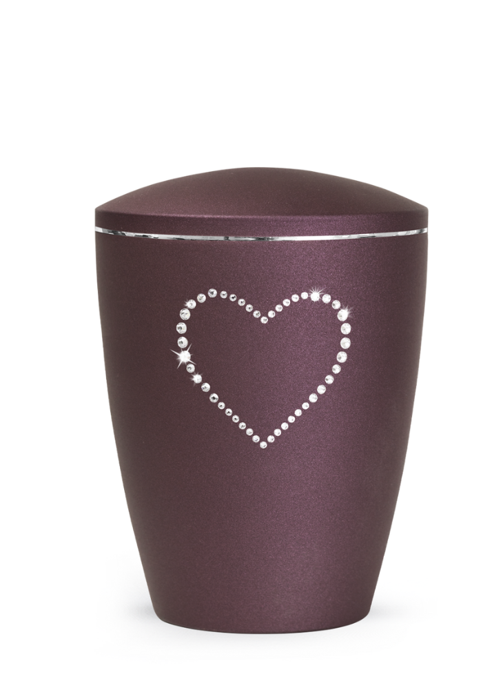 Zvířecí urna Elegance Heart - Berry 2,8l