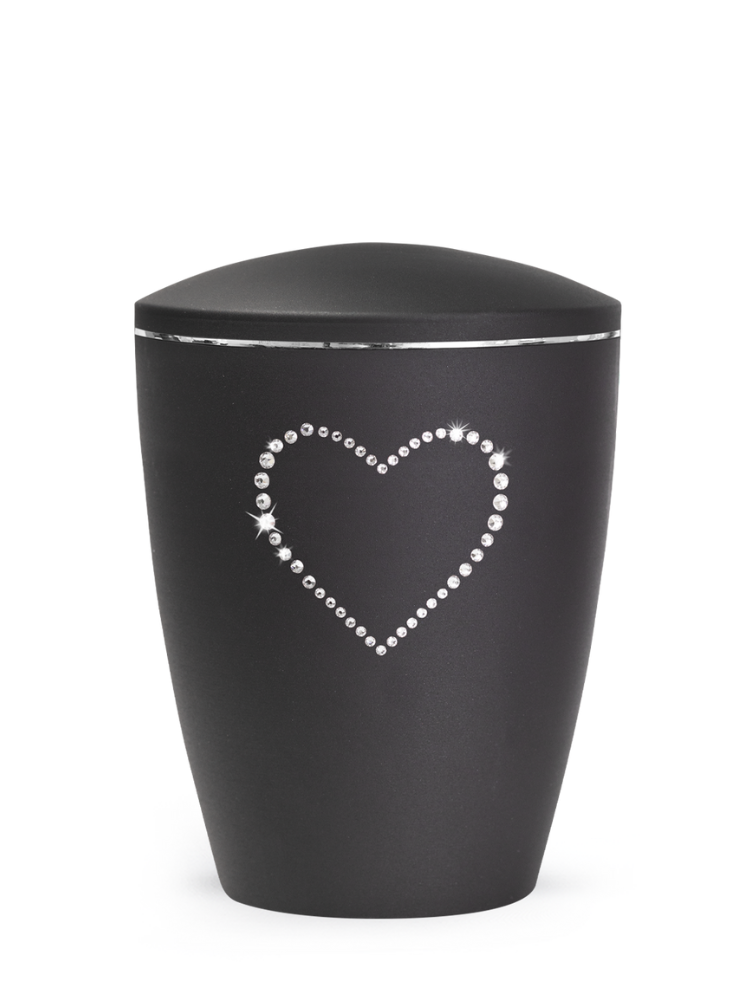 Zvířecí urna Elegance Heart - Černá 2,8l