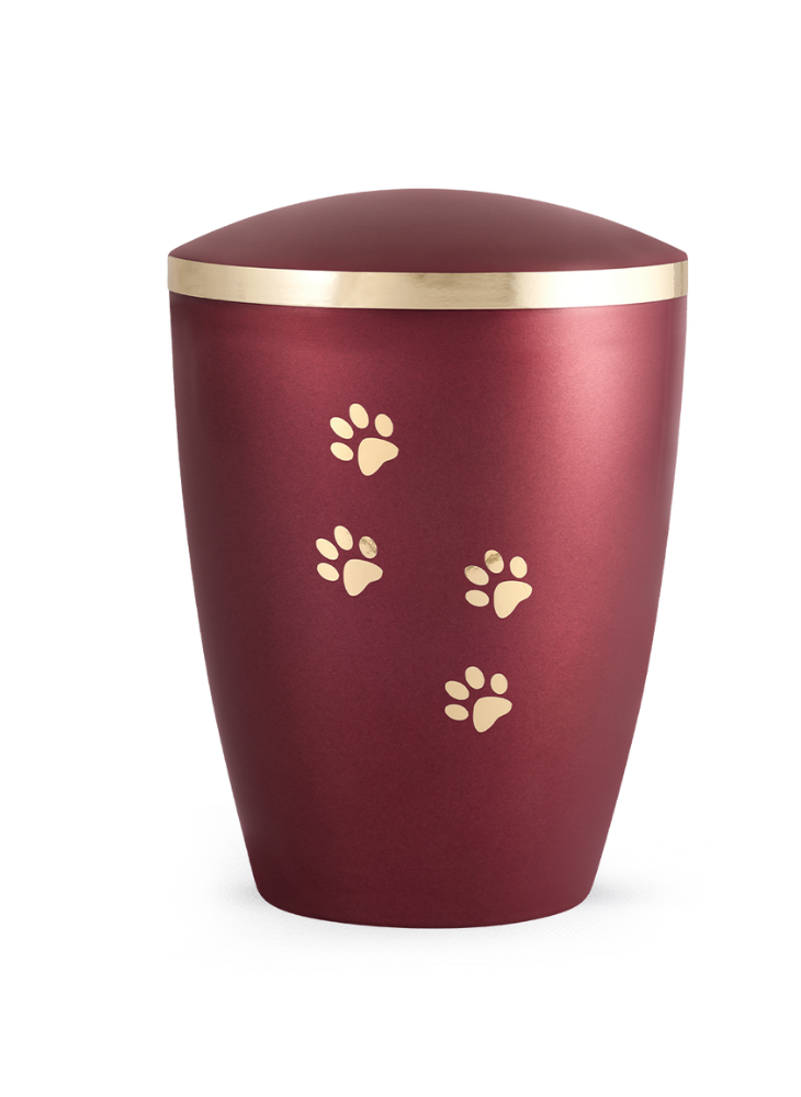 Zvířecí urna Elegance Paws - Vínová 2,8l