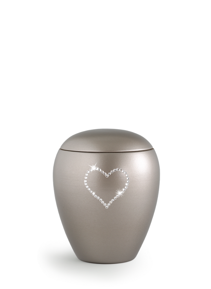 Zvířecí urna Crystal  Heart - Fumé 0,5l