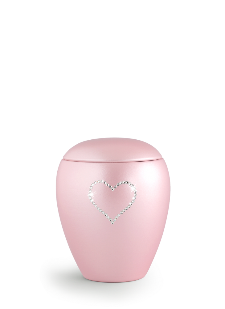 Zvířecí urna Crystal  Heart - Rose 0,5l