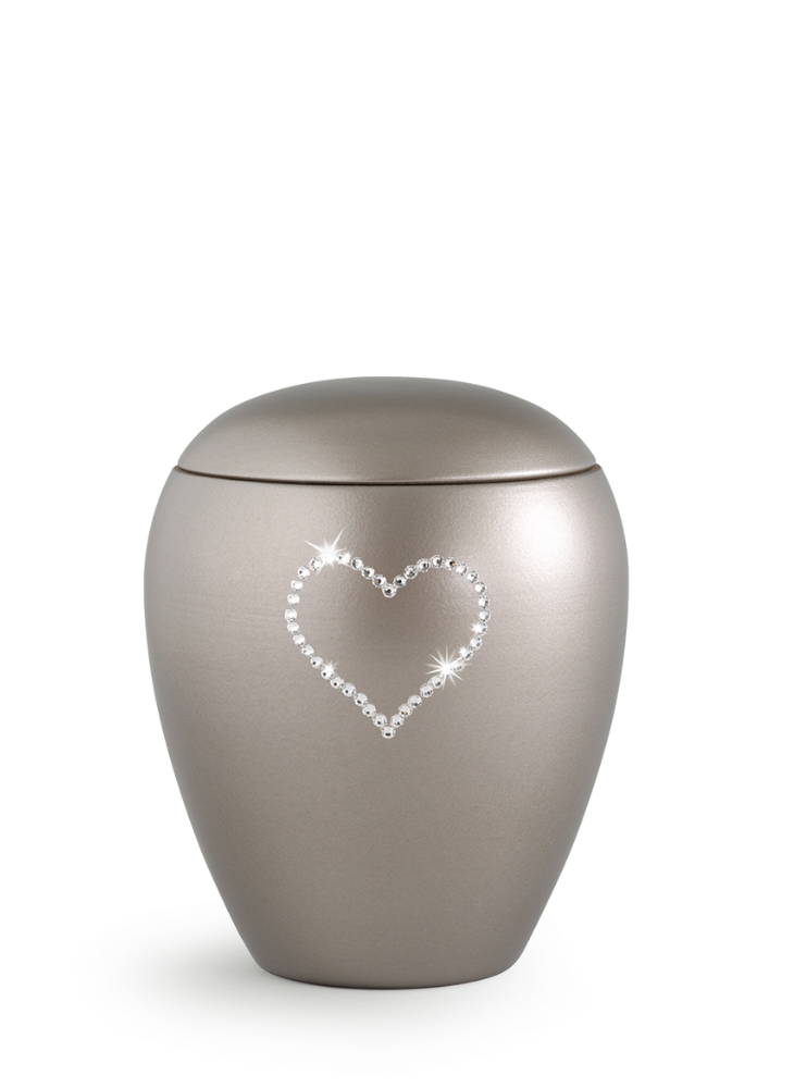 Zvířecí urna Crystal  Heart - Fumé 1,5l