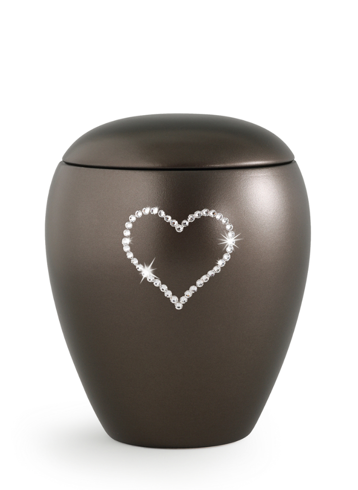 Zvířecí urna Crystal  Heart - Hnědá 2,8l