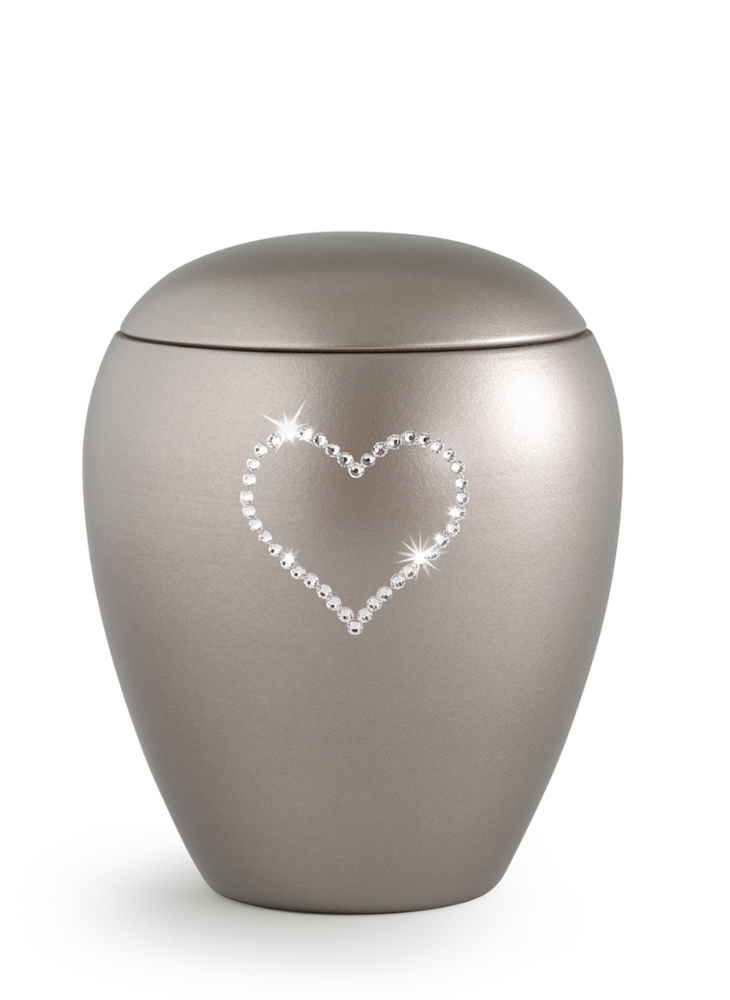 Zvířecí urna Crystal  Heart - Fumé 2,8l