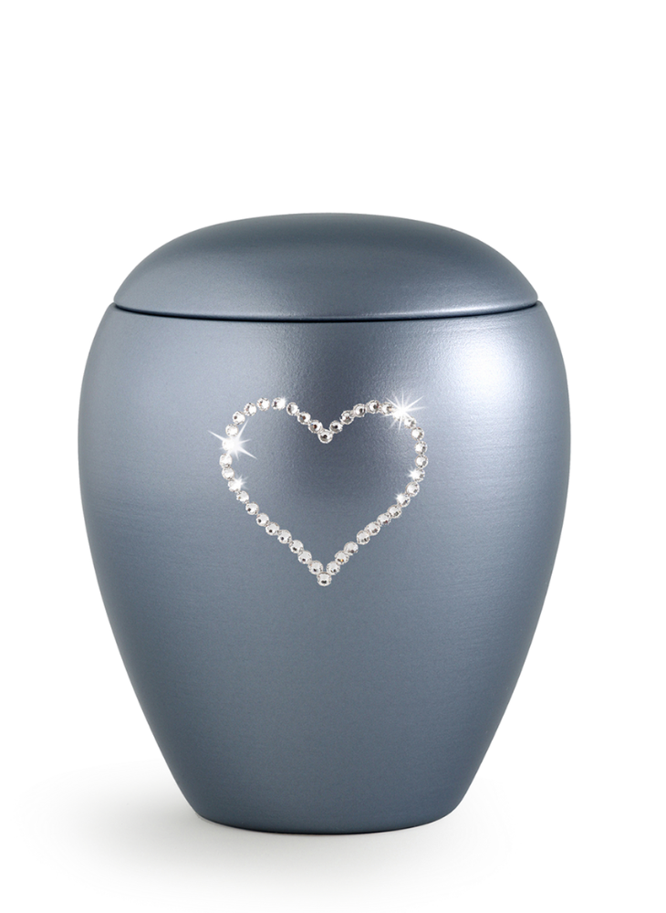 Zvířecí urna Crystal  Heart - Šedá 2,8l