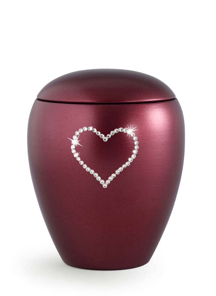 Zvířecí urna Crystal  Heart - Rubínová 2,8l