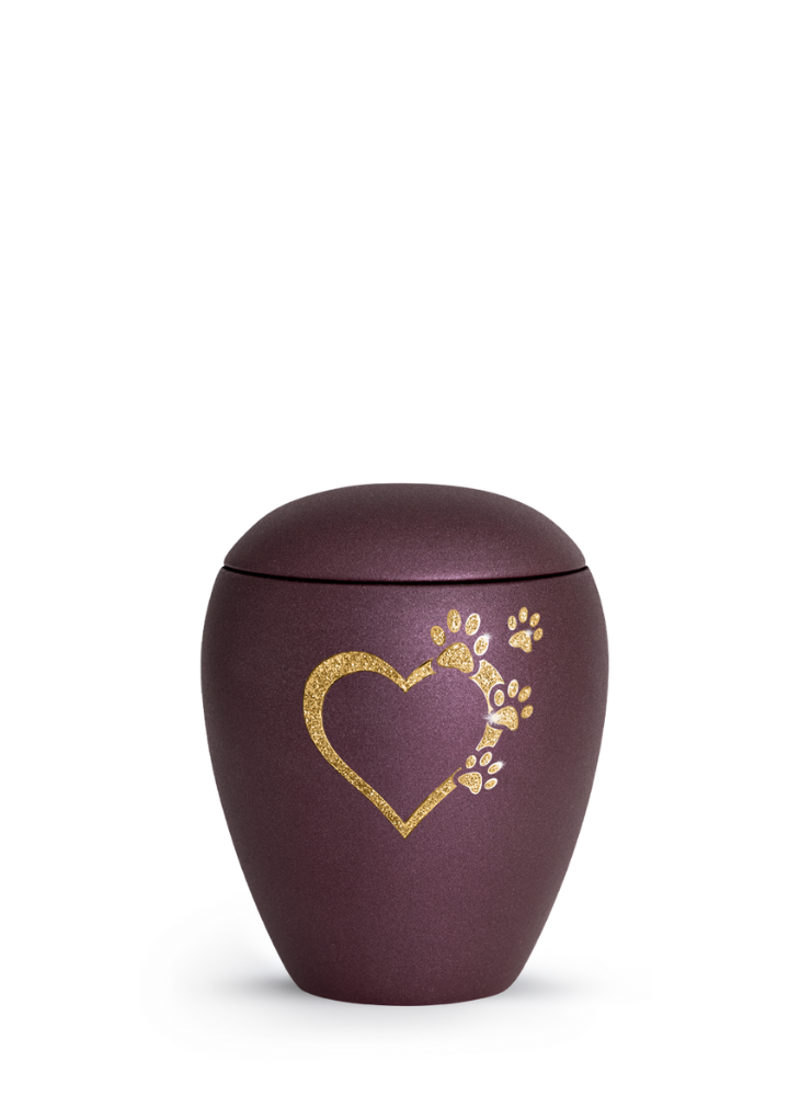 Zvířecí urna Verona Heart - Berry 0,5l