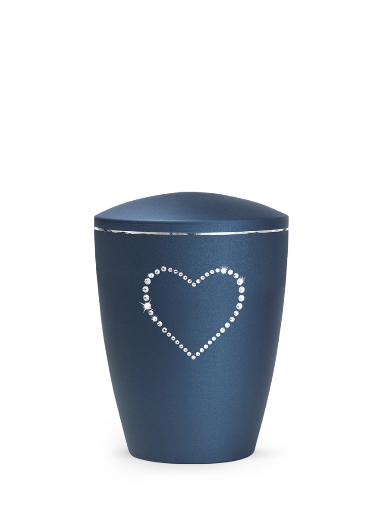 Zvířecí urna Elegance Heart - Navy 0,5l