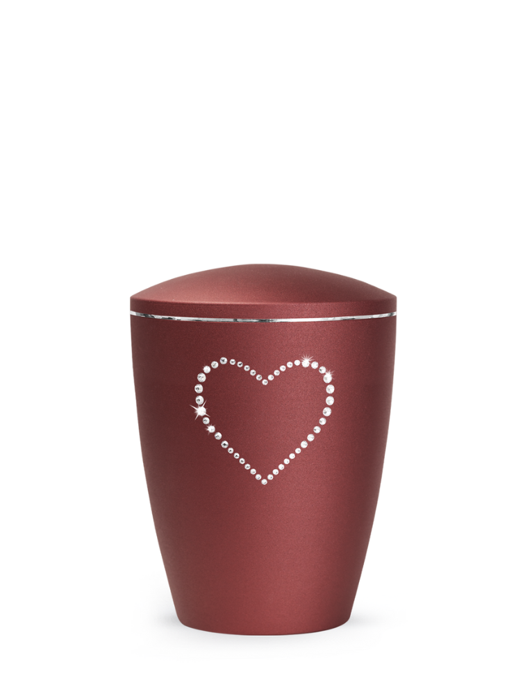 Zvířecí urna Elegance Heart - Rubín 0,5l