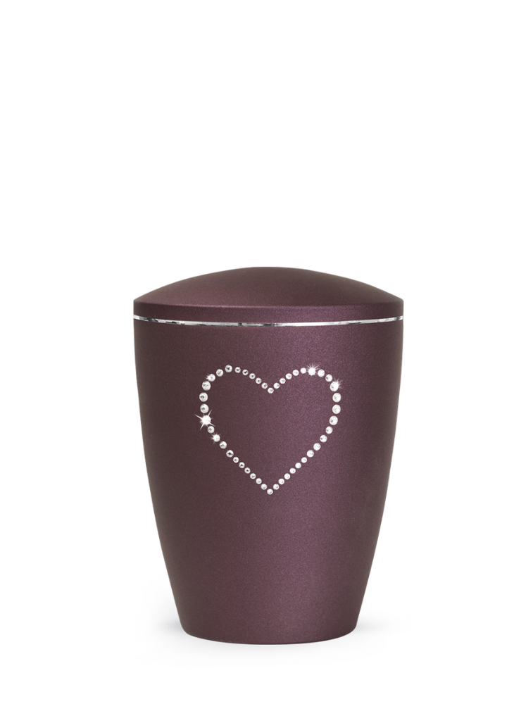 Zvířecí urna Elegance Heart - Berry 0,5l