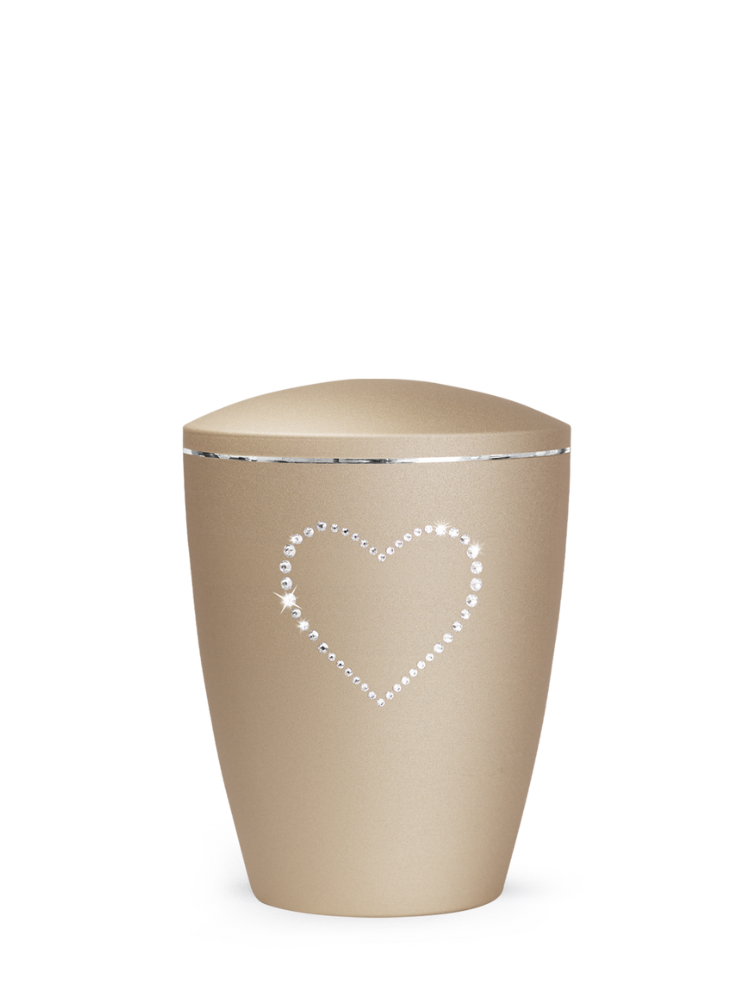 Zvířecí urna Elegance Heart - Champagne 0,5l